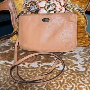 Coach Pebbled Leather Double Zip Crossbody / Wristlet